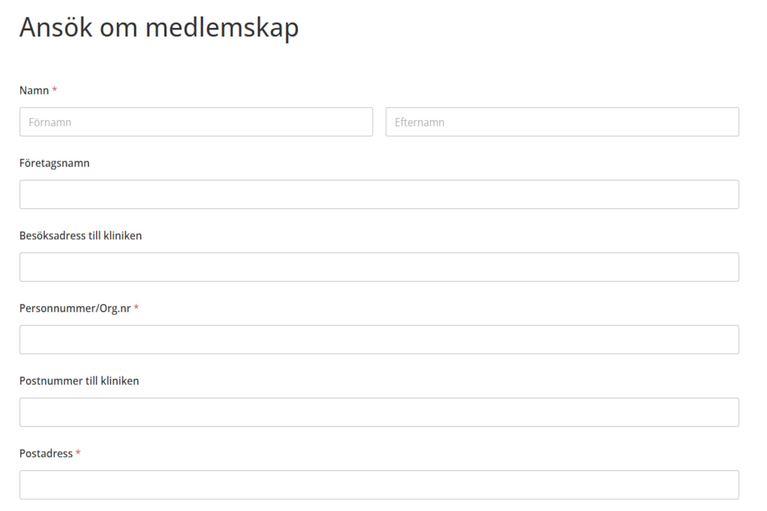 Ansök om medlemskap